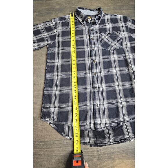 Noble Outfitters Men's Black Flannel Long Sleeve Button Up Shirt Size Medium - Picture 6 of 7